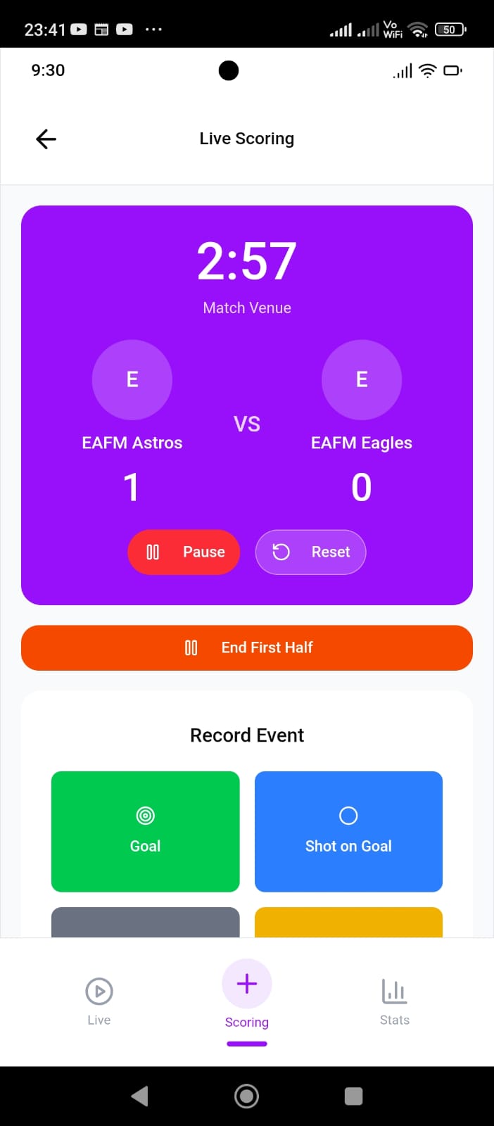 VScor app interface preview